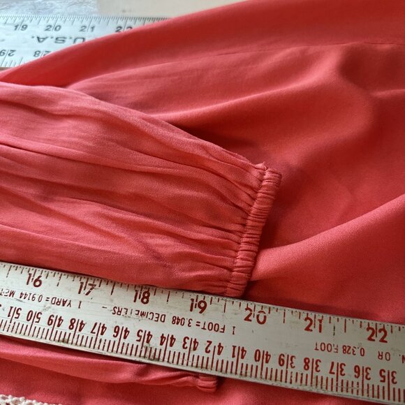 Umgee Womens Coral Tunic Top Small Crochet Peasant USA Shirt Blouse Boho Pink - Picture 8 of 10